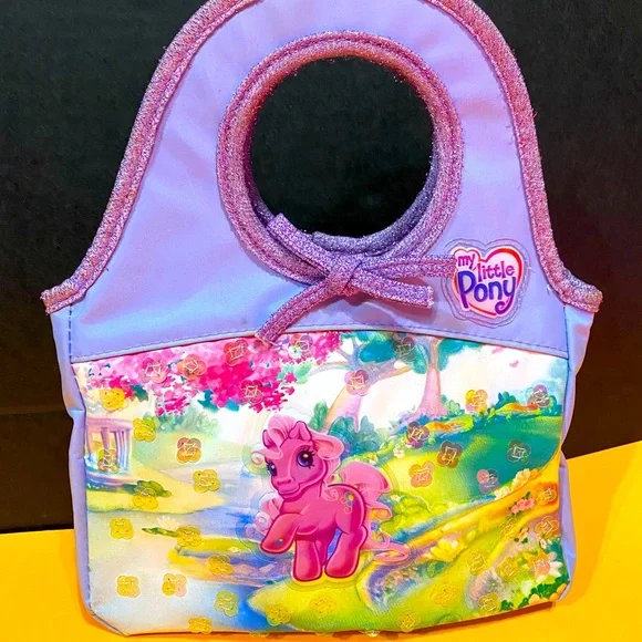 MY LITTLE PONY NWOT VINTAGE 2004 MINI HAND BAG EMBOSSED, SEQUINS, LAVENDER - Picture 11 of 15